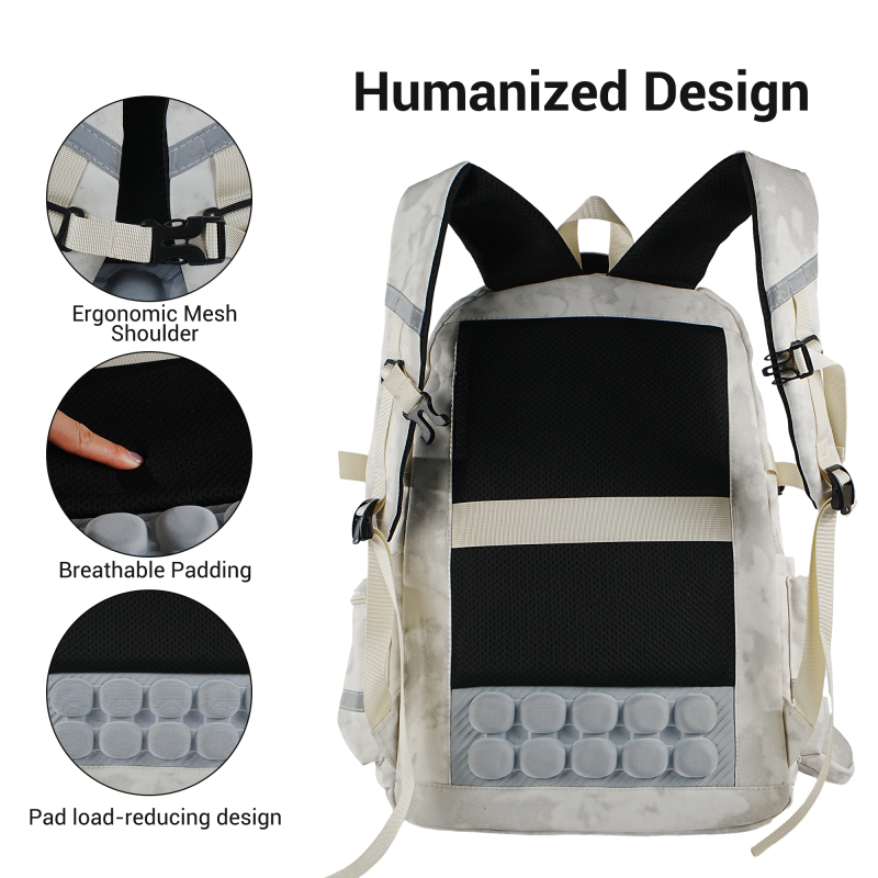 Forest Myth Backpack for Men and Women,Casual Daypack Water Resistant Lightweight SchoolBackPack，Creamy White