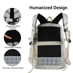 Forest Myth Backpack for Men and Women,Casual Daypack Water Resistant Lightweight SchoolBackPack,Creamy White