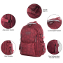 Forest Myth Laptop Backpack,Feature Packed for School,Travel,Everyday,Small Size,Wine Red