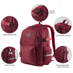 Forest Myth Laptop Backpack,Feature Packed for School,Travel,Everyday,,Large Size,Wine Red