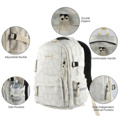 Forest Myth Laptop Backpack,Feature Packed for School,Travel,Everyday,Large Size,Creamy White