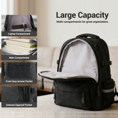 Forest Myth Laptop Backpack,Feature Packed for School,Travel,Everyday,Large Size,Black