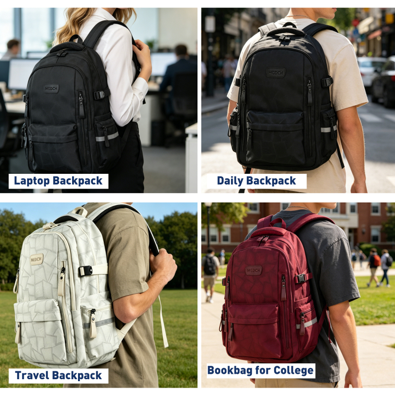 Forest Myth Laptop Backpack,Feature Packed for School,Travel,Everyday,Large Size,Creamy White