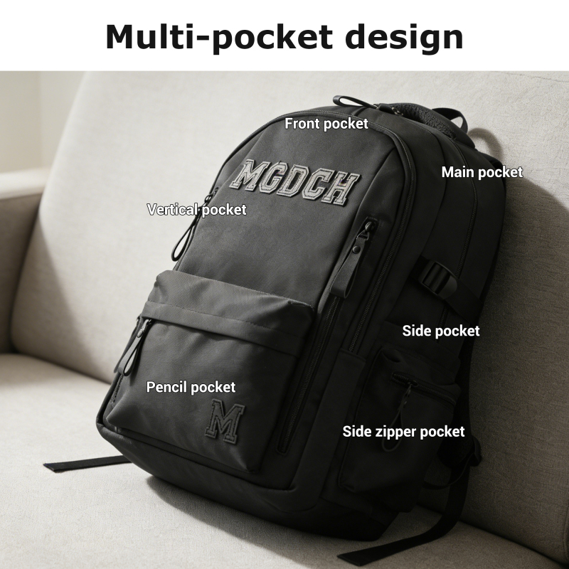 Forest Myth Backpack for Men and Women, Water Resistant College School Bag, Lightweight Travel Backpack, Large Size, Black