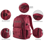 Forest Myth Backpack for Men and Women, Water Resistant College School Bag, Lightweight Travel Backpack, Large Size, Wine Red
