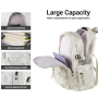 Backpack for Men and Women, Water Resistant College School Bag, Lightweight Travel Backpack, Large Size, Creamy White