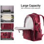 Forest Myth Backpack for Men and Women, Water Resistant College School Bag, Lightweight Travel Backpack, Large Size, Wine Red