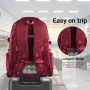 Forest Myth Backpack for Men and Women, Water Resistant College School Bag, Lightweight Travel Backpack, Large Size, Wine Red