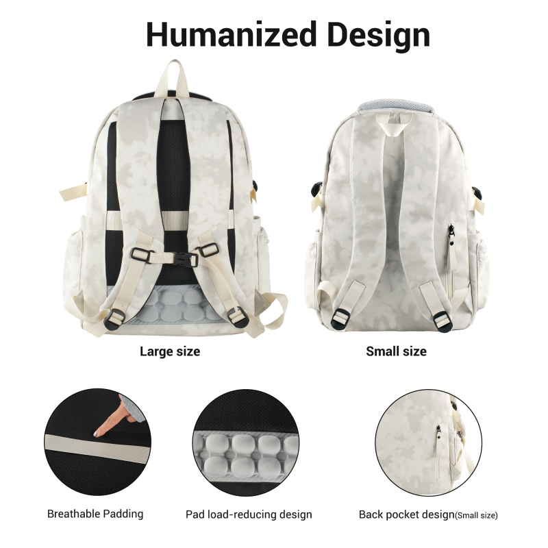 Backpack for Men and Women, Water Resistant College School Bag, Lightweight Travel Backpack, Large Size, Creamy White