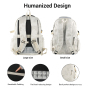 Backpack for Men and Women, Water Resistant College School Bag, Lightweight Travel Backpack, Large Size, Creamy White