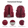 Forest Myth Backpack for Men and Women, Water Resistant College School Bag, Lightweight Travel Backpack, Large Size, Wine Red