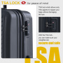 Travelhouse 3 Piece Hardside Luggage Set Hardshell Lightweight TSA Lock Spinner Wheels Suitcase with Backpack and 5 Packing Cubes.Black