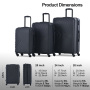 Travelhouse 3 Piece Hardside Luggage Set Hardshell Lightweight TSA Lock Spinner Wheels Suitcase with Backpack and 5 Packing Cubes.Black