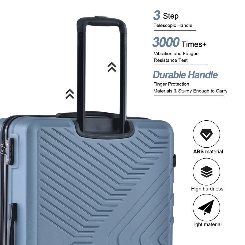 Travelhouse 3 Piece Hardside Luggage Set Hardshell Lightweight TSA Lock Spinner Wheels Suitcase with Backpack and 5 Packing Cubes.Blue