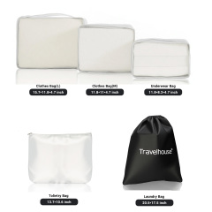 Ensemble de 3 valises rigides Travelhouse, légères, à coque rigide, avec serrure TSA, roulettes pivotantes, sac à dos et 5 compartiments de rangement. Bleu marine