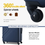 Travelhouse 3 Piece Hardside Luggage Set Hardshell Lightweight TSA Lock Spinner Wheels Suitcase with Backpack and 5 Packing Cubes.Navy