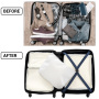 Travelhouse 3 Piece Hardside Luggage Set Hardshell Lightweight TSA Lock Spinner Wheels Suitcase with Backpack and 5 Packing Cubes.Navy