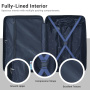 Travelhouse 3 Piece Hardside Luggage Set Hardshell Lightweight TSA Lock Spinner Wheels Suitcase with Backpack and 5 Packing Cubes.Navy