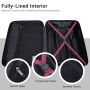 Travelhouse 3 Piece Hardside Luggage Set Hardshell Lightweight TSA Lock Spinner Wheels Suitcase with Backpack and 5 Packing Cubes.Wine Red