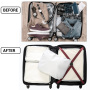 Travelhouse 3 Piece Hardside Luggage Set Hardshell Lightweight TSA Lock Spinner Wheels Suitcase with Backpack and 5 Packing Cubes.Wine Red