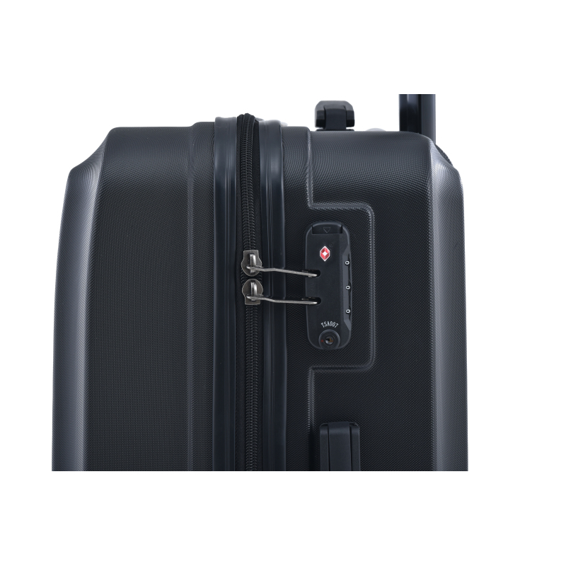 3 Piece Luggage Sets ABS Lightweight Suitcase with Two Hooks, Spinner Wheels, TSA Lock, (20/24/28) Black