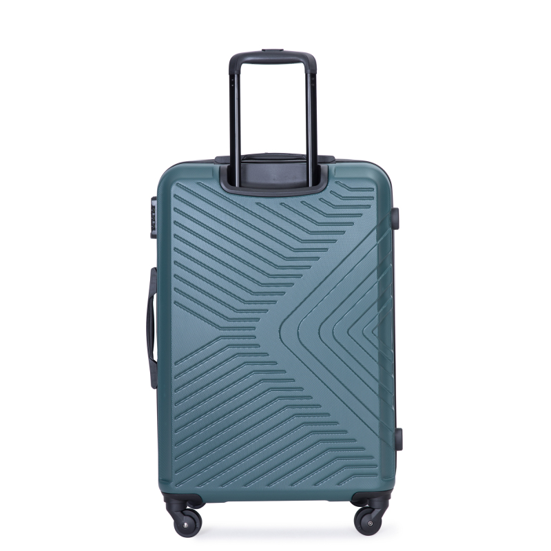 3 Piece Luggage Sets ABS Lightweight Suitcase with Two Hooks, Spinner Wheels, TSA Lock, (20/24/28) Dark Green