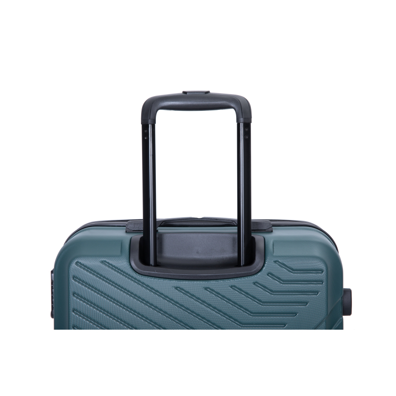 3 Piece Luggage Sets ABS Lightweight Suitcase with Two Hooks, Spinner Wheels, TSA Lock, (20/24/28) Dark Green