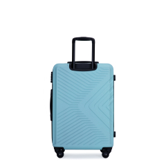 3 Piece Luggage Sets ABS Lightweight Suitcase with Two Hooks, Spinner Wheels, TSA Lock, (20/24/28) Green