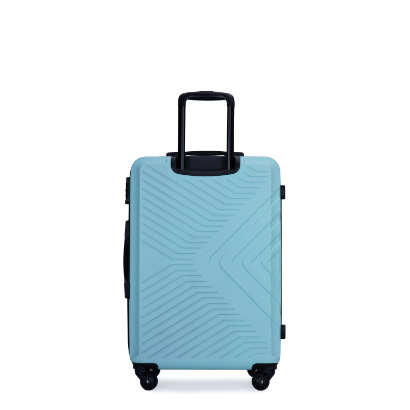 3 Piece Luggage Sets ABS Lightweight Suitcase with Two Hooks, Spinner Wheels, TSA Lock, (20/24/28) Green