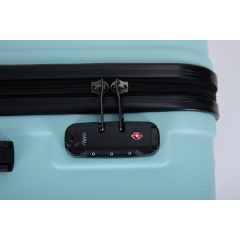 3 Piece Luggage Sets ABS Lightweight Suitcase with Two Hooks, Spinner Wheels, TSA Lock, (20/24/28) Green