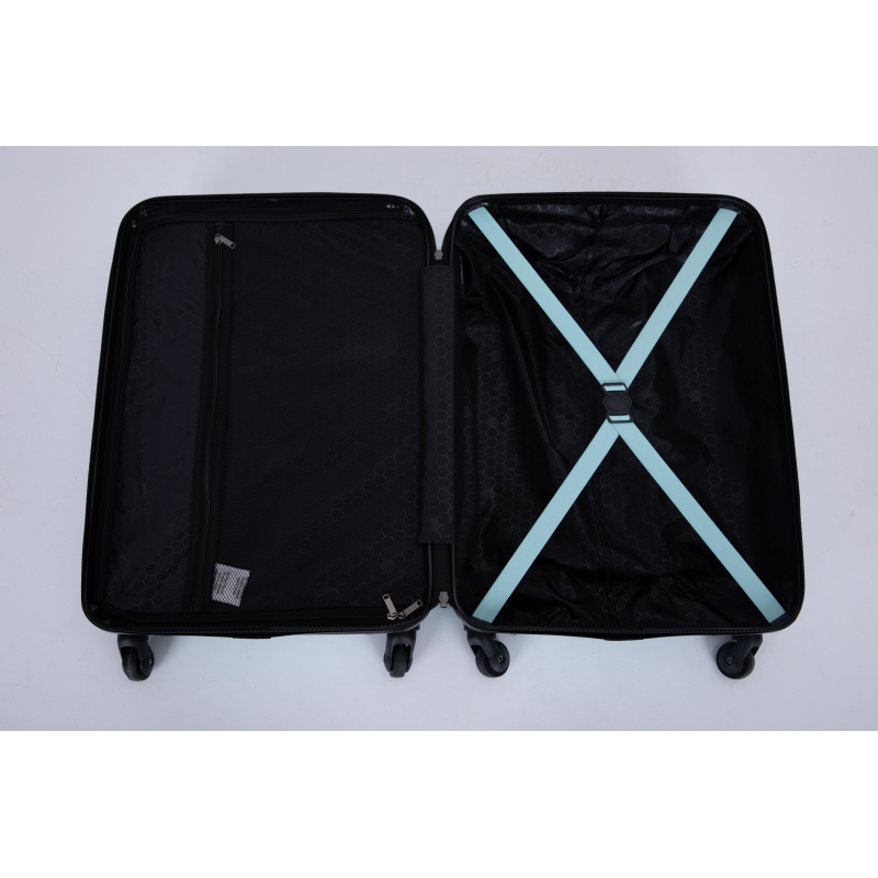 3 Piece Luggage Sets ABS Lightweight Suitcase with Two Hooks, Spinner Wheels, TSA Lock, (20/24/28) Green
