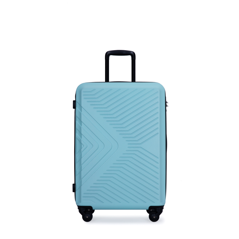 3 Piece Luggage Sets ABS Lightweight Suitcase with Two Hooks, Spinner Wheels, TSA Lock, (20/24/28) Green