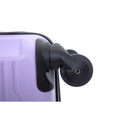 3 Piece Luggage Sets ABS Lightweight Suitcase with Two Hooks, Spinner Wheels, TSA Lock, (20/24/28) Light Purple