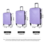 3 Piece Luggage Sets ABS Lightweight Suitcase with Two Hooks, Spinner Wheels, TSA Lock, (20/24/28) Light Purple