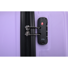 3 Piece Luggage Sets ABS Lightweight Suitcase with Two Hooks, Spinner Wheels, TSA Lock, (20/24/28) Light Purple