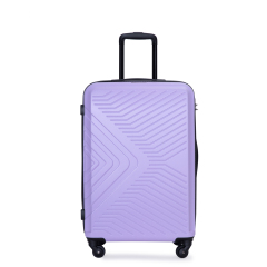 3 Piece Luggage Sets ABS Lightweight Suitcase with Two Hooks, Spinner Wheels, TSA Lock, (20/24/28) Light Purple