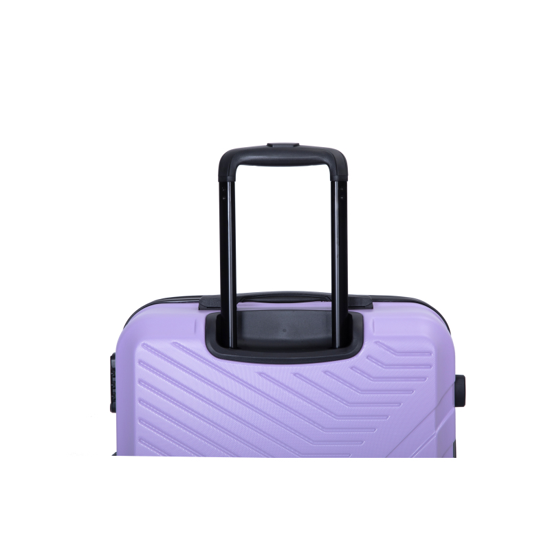 3 Piece Luggage Sets ABS Lightweight Suitcase with Two Hooks, Spinner Wheels, TSA Lock, (20/24/28) Light Purple