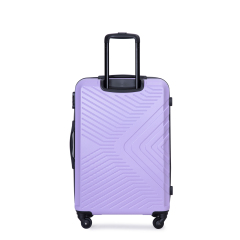 3 Piece Luggage Sets ABS Lightweight Suitcase with Two Hooks, Spinner Wheels, TSA Lock, (20/24/28) Light Purple