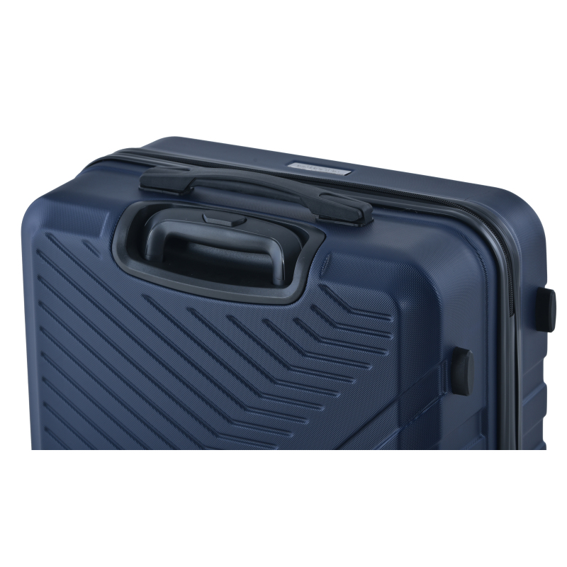 3 Piece Luggage Sets ABS Lightweight Suitcase with Two Hooks, Spinner Wheels, TSA Lock, (20/24/28) Navy