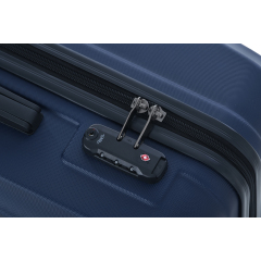 3 Piece Luggage Sets ABS Lightweight Suitcase with Two Hooks, Spinner Wheels, TSA Lock, (20/24/28) Navy