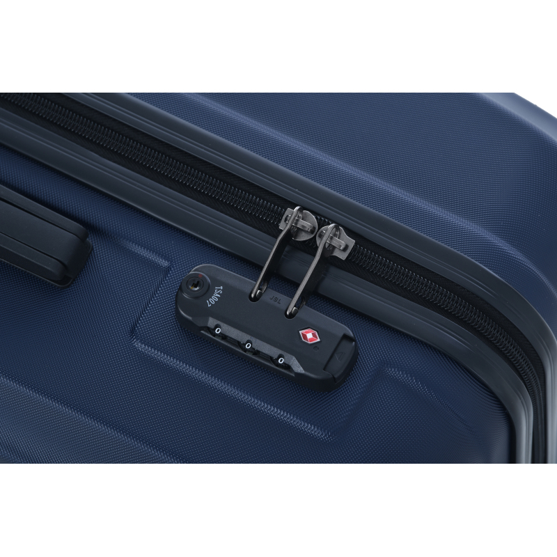 3 Piece Luggage Sets ABS Lightweight Suitcase with Two Hooks, Spinner Wheels, TSA Lock, (20/24/28) Navy