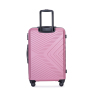 3 Piece Luggage Sets ABS Lightweight Suitcase with Two Hooks, Spinner Wheels, TSA Lock, (20/24/28) Pink