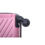 3 Piece Luggage Sets ABS Lightweight Suitcase with Two Hooks, Spinner Wheels, TSA Lock, (20/24/28) Pink