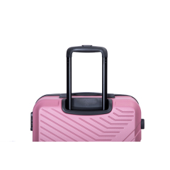 3 Piece Luggage Sets ABS Lightweight Suitcase with Two Hooks, Spinner Wheels, TSA Lock, (20/24/28) Pink