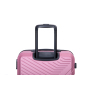 3 Piece Luggage Sets ABS Lightweight Suitcase with Two Hooks, Spinner Wheels, TSA Lock, (20/24/28) Pink