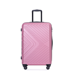 3 Piece Luggage Sets ABS Lightweight Suitcase with Two Hooks, Spinner Wheels, TSA Lock, (20/24/28) Pink