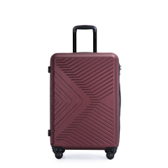 3 Piece Luggage Sets ABS Lightweight Suitcase with Two Hooks, Spinner Wheels, TSA Lock, (20/24/28) Wine red