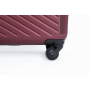 3 Piece Luggage Sets ABS Lightweight Suitcase with Two Hooks, Spinner Wheels, TSA Lock, (20/24/28) Wine red