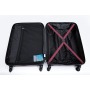 3 Piece Luggage Sets ABS Lightweight Suitcase with Two Hooks, Spinner Wheels, TSA Lock, (20/24/28) Wine red