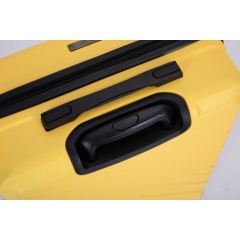 3 Piece Luggage Sets ABS Lightweight Suitcase with Two Hooks, Spinner Wheels, TSA Lock, (20/24/28) Yellow
